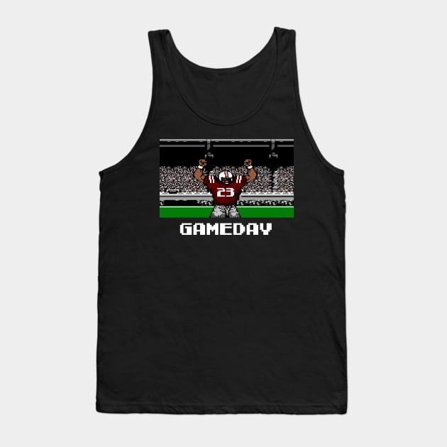 Maroon and Gray Football Gameday Retro 8 Bit Linebacker Tank Top by SLAG_Creative